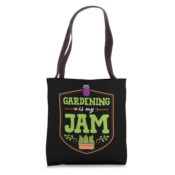 Gardening Is My Jam Funny Cute Fruit Container Garden Quotes Tote Bag :o) - Picture 1 of 4